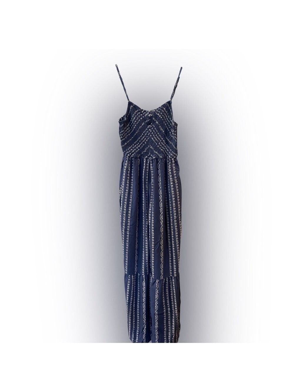Sincerely Jules Blue/White Cami Jumpsuit Sleeveless Pockets Wide-leg Size: Small